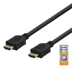 Deltaco, Premium High Speed HDMI, 4K UHD, 0.5 m hind ja info | Juhtmed ja kaablid | hansapost.ee