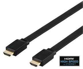 Deltaco, Flat High Speed su Ethernet HDMI, 4K UHD, 2 m price and information | Wires and cables | hansapost.ee