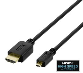Deltaco, HDMI - micro HDMI, 4K UHD in 60Hz, 2 m цена и информация | Кабели и провода | hansapost.ee