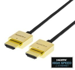 Кабель Deltaco, Ultra-thin HDMI, 4K UHD, 2 м цена и информация | Кабели и провода | hansapost.ee