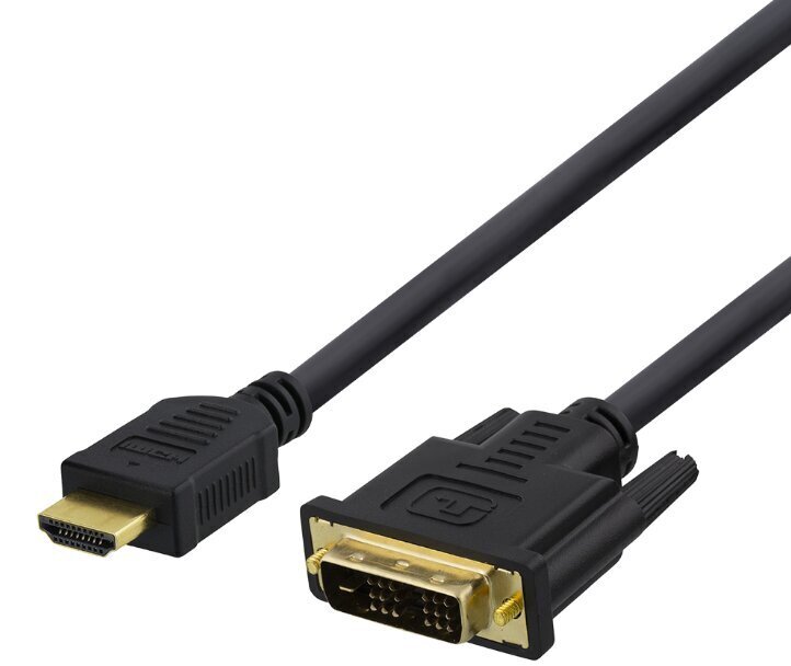 Deltaco, 1080p, DVI-D Single Link, 1 m цена и информация | Juhtmed ja kaablid | hansapost.ee