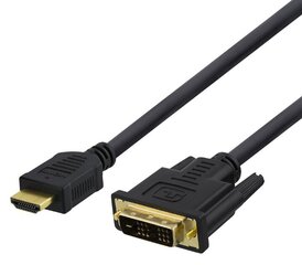 Deltaco, 1080p, DVI-D Single Link, 2 m price and information | Wires and cables | hansapost.ee