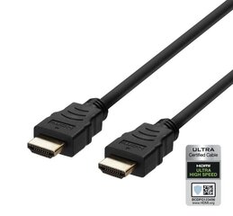 Deltaco Ultra High Speed HDMI kabelis 0.5m. цена и информация | Кабели и провода | hansapost.ee