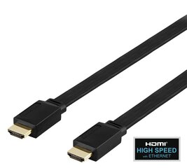 Deltaco, HDMI-HDMI plokščias, High Speed, 4K UHD, 3 m hind ja info | Juhtmed ja kaablid | hansapost.ee