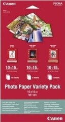 "canon photo paper variety pack vp-101", vp-101, фотобумага, 5x pp201, 5x sg201, 10x gp501 glossy, 0775b078, белый, 10x15 см, 4x цена и информация | Аксессуары для фотоаппаратов | hansapost.ee