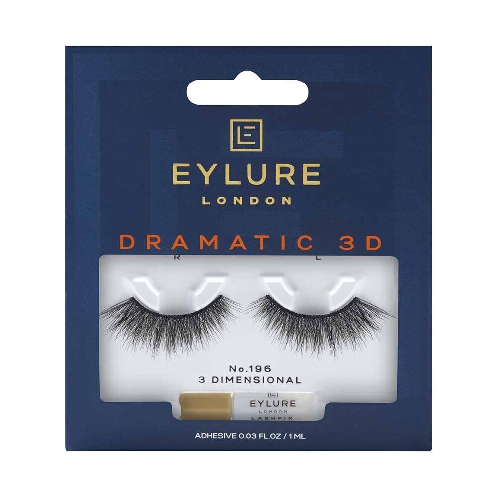 Kunstripsmed Eylure Dramatic 3D, Nr. 196 цена и информация | Kunstripsmed, ripsmeliim ja ripsmekoolutajad | hansapost.ee