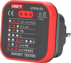 230V pistikupesa tester Uni-T UT07A-EU цена и информация | электроника с открытым кодом | hansapost.ee