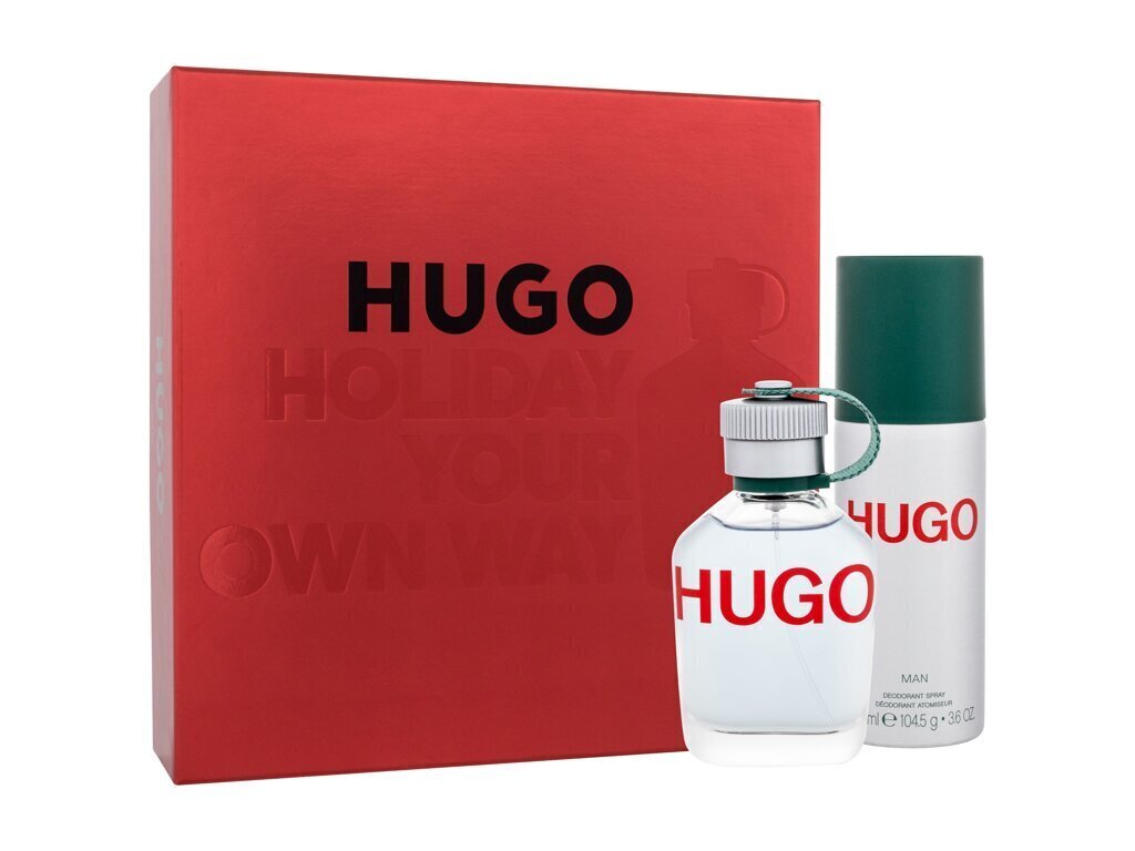 Meeste komplekt Hugo Boss Hugo Man: tualettvesi EDT, 75 ml + deodorant, 150 ml цена и информация | Parfüümid meestele | hansapost.ee