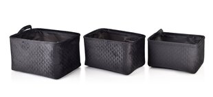 SARA BLACK KOMPLET 3 KOSZY L38x26xh22cm,M34x23xh20cm, S30x20xh18cm price and information | Bathroom accessories | hansapost.ee