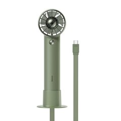 Baseus Flyer Turbine portable hand fan + Lightning cable (green) цена и информация | Вентиляторы | hansapost.ee