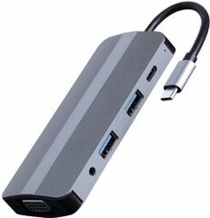 Gembird USB Type-C 8-in-1 Silver цена и информация | Адаптеры, USB-разветвители | hansapost.ee