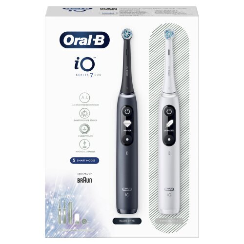 Oral-B iO7 Series Duo Pack White/ Black Onyx цена и информация | Elektrilised hambaharjad | hansapost.ee
