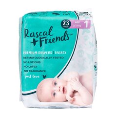 Подгузники Rascal and Friends 1 размер (3-5 кг), 23 шт. цена и информация | Подгузники | hansapost.ee