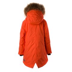 Huppa tüdrukute parka naturaalse karvaga Vivian1 200g 12490120*00049, neoonkorall 4741632099142 цена и информация | Куртки, пальто для девочек | hansapost.ee