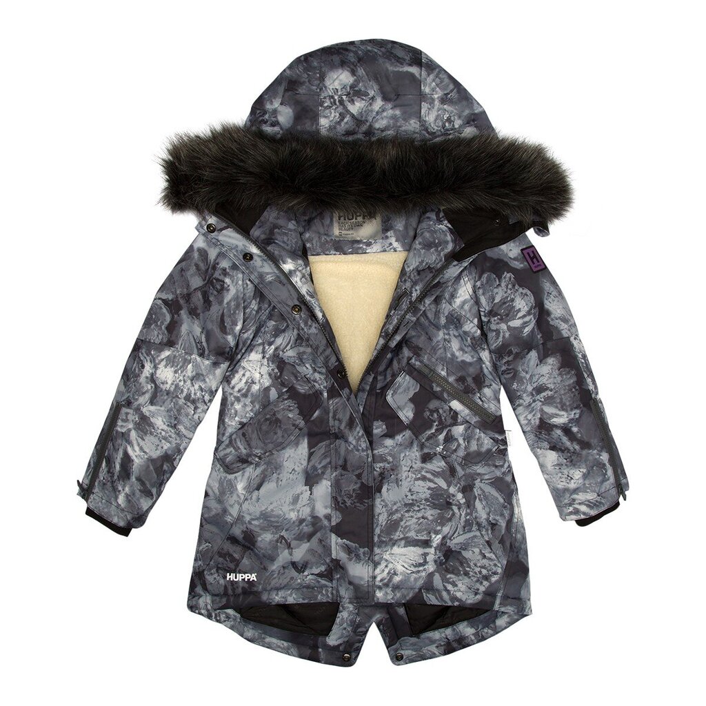 Huppa tüdrukute parka Vivian 200g 12490020*21009, must/hall 4741632098282 цена и информация | Joped ja mantlid tüdrukutele | hansapost.ee