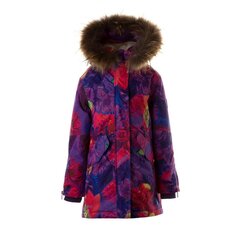 Зимняя парка для девочек с натуральным мехом Huppa Vivian1 200 г 12490120*21053, лиловая/коралловая 4741632098916 цена и информация | Куртки, пальто для девочек | hansapost.ee