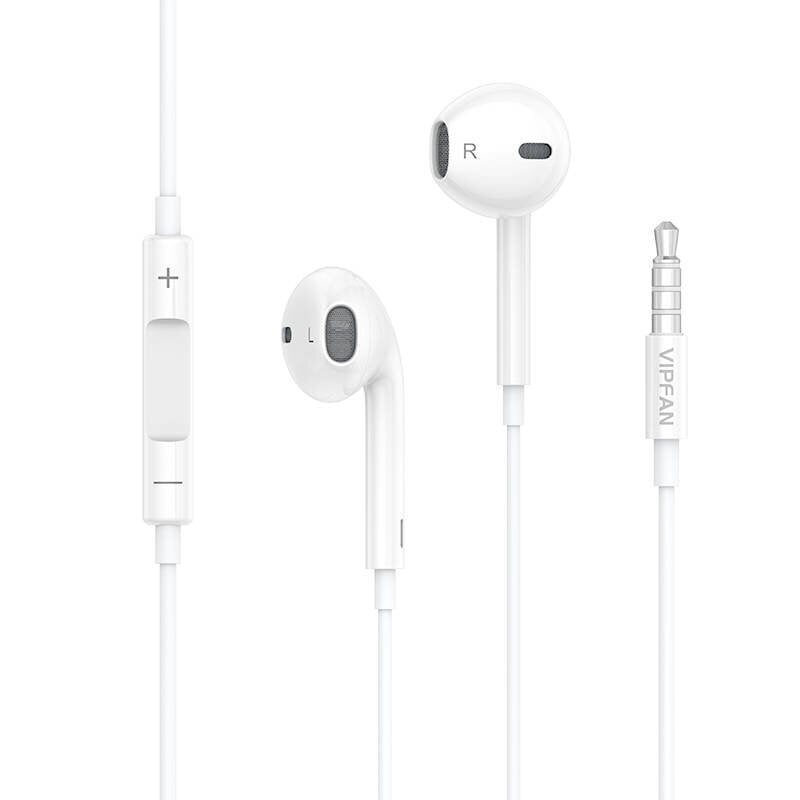 Vipfan Classic M04 wired in-ear headphones (white) цена и информация | Kõrvaklapid | hansapost.ee