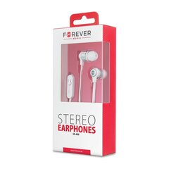 Forever wired earphones SE-400 jack 3,5 mmwhite hind ja info | Forever Arvutid ja IT- tehnika | hansapost.ee