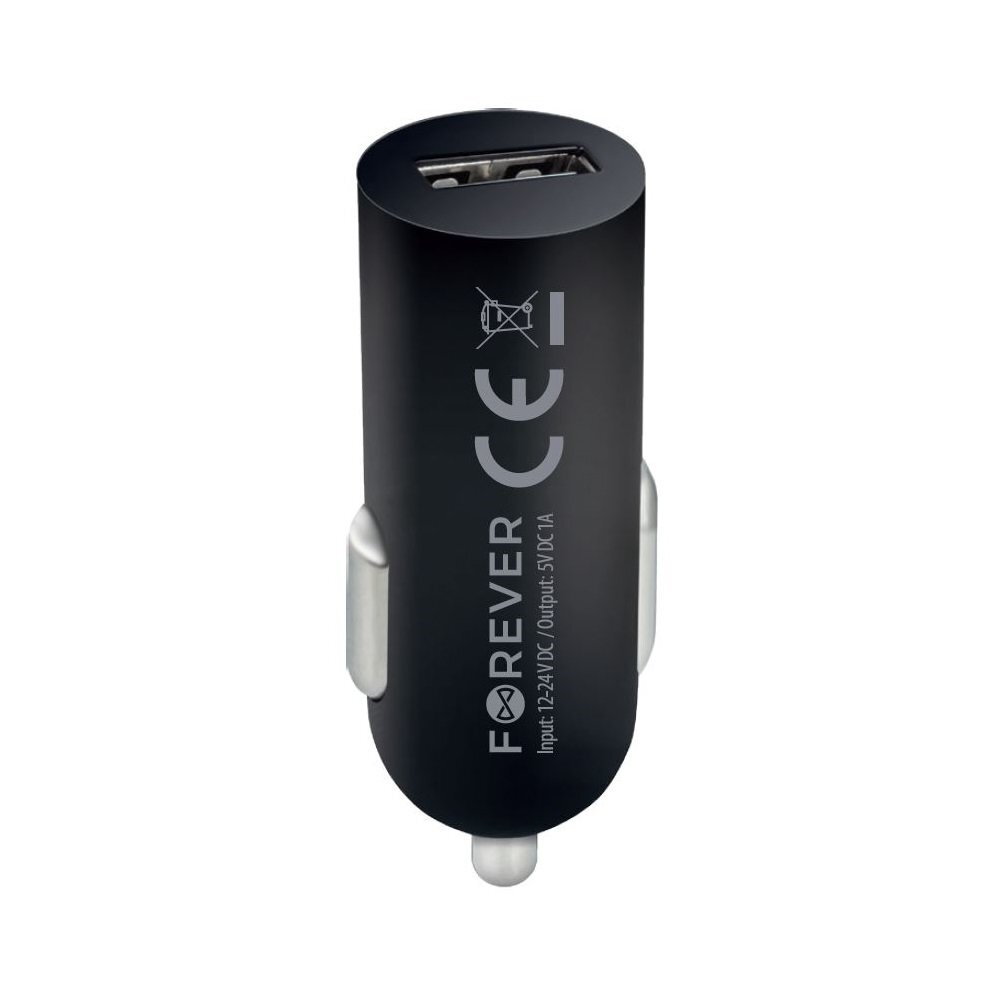 Forever M02 car charger 1x USB 1A black + Lightning cable цена и информация | Laadijad mobiiltelefonidele | hansapost.ee