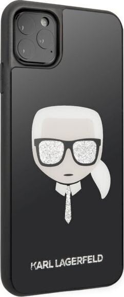 Karl Lagerfeld KLHCN65DLHBK iPhone 11 Pro Max czarny/black Iconic Glitter Karl`s Head hind ja info | Telefonide kaitsekaaned ja -ümbrised | hansapost.ee