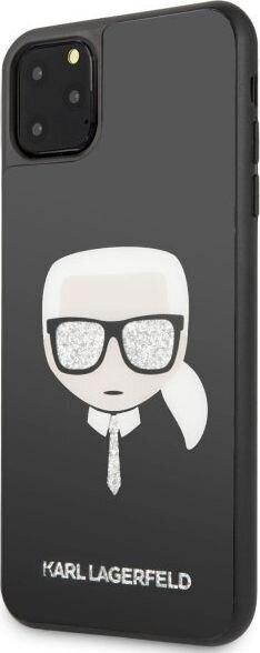 Karl Lagerfeld KLHCN65DLHBK iPhone 11 Pro Max czarny/black Iconic Glitter Karl`s Head hind ja info | Telefonide kaitsekaaned ja -ümbrised | hansapost.ee