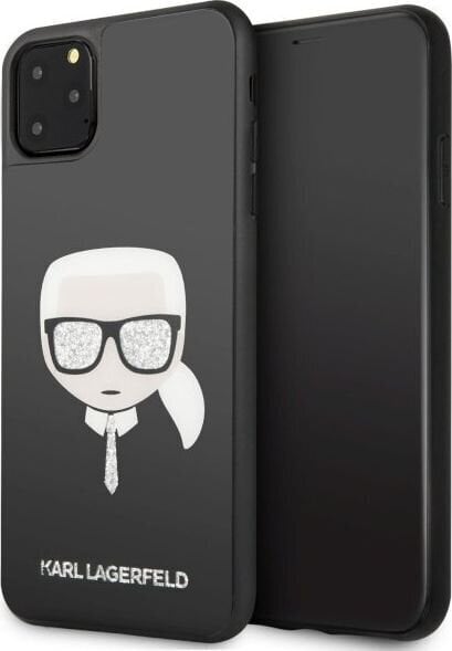 Karl Lagerfeld KLHCN65DLHBK iPhone 11 Pro Max czarny/black Iconic Glitter Karl`s Head hind ja info | Telefonide kaitsekaaned ja -ümbrised | hansapost.ee