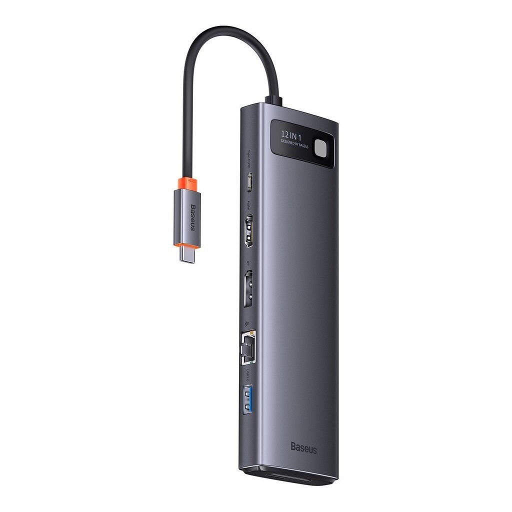 Baseus Metal Gleam multi-functional HUB USB Type C 12in1 HDMI / DP / USB Type C / minijack 3.5mm / RJ45 / SD (WKWG020213) hind ja info | USB adapterid ja jagajad | hansapost.ee