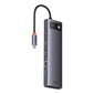 Baseus Metal Gleam multi-functional HUB USB Type C 12in1 HDMI / DP / USB Type C / minijack 3.5mm / RJ45 / SD (WKWG020213) цена и информация | USB adapterid ja jagajad | hansapost.ee