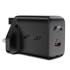 Acefast GaN charger (UK plug) USB Type C 30W, Power Delivery, PPS, Q3 3.0, AFC, FCP black (A24 UK black) (Black) hind ja info | Laadijad mobiiltelefonidele | hansapost.ee