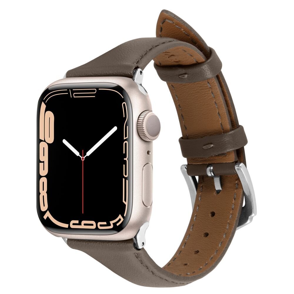 Spigen Cyrill Kajuk Apple Watch Leather Strap 4/5/6/7/8 / SE 40/41 mm khaki hind ja info | Nutikellade aksessuaarid ja tarvikud | hansapost.ee
