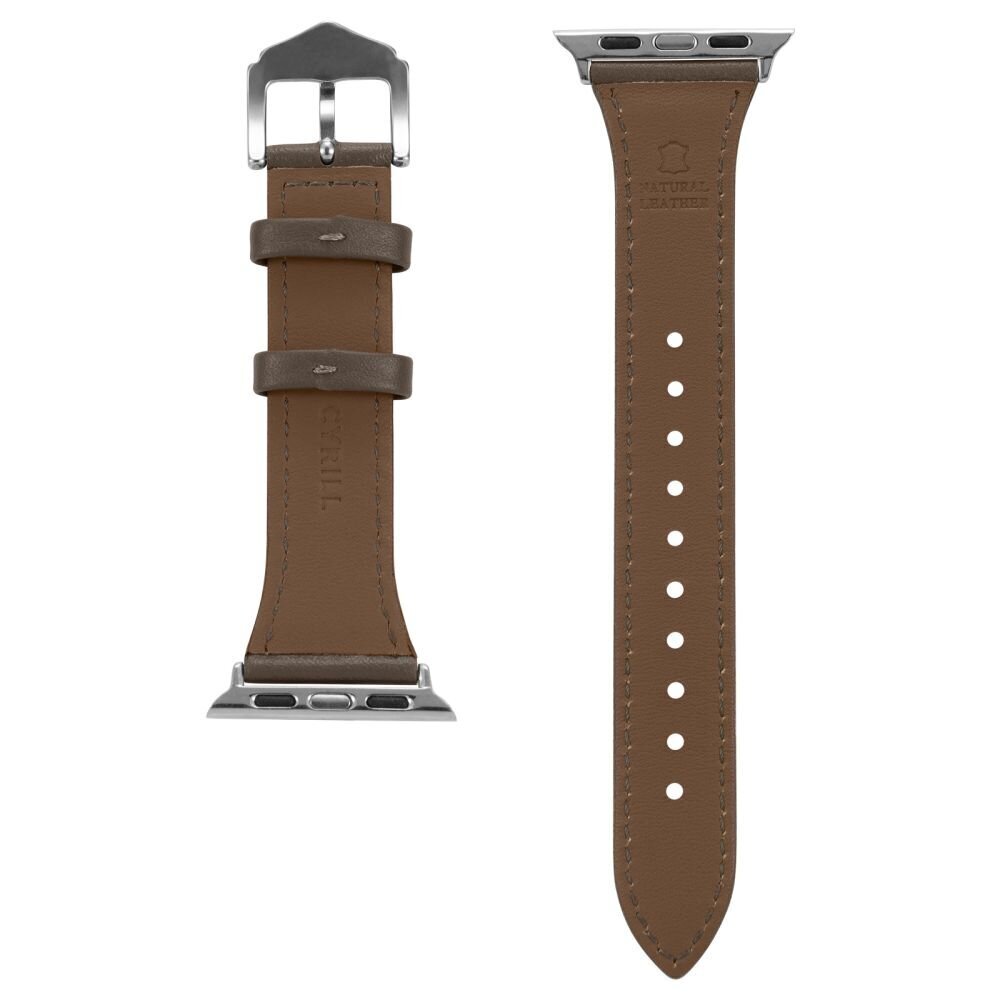 Spigen Cyrill Kajuk Apple Watch Leather Strap 4/5/6/7/8 / SE 40/41 mm khaki hind ja info | Nutikellade aksessuaarid ja tarvikud | hansapost.ee