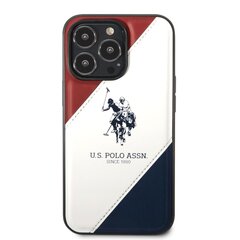 U.S. Polo PU Leather Double Horse Case for iPhone 14 Pro Red/White/Navy цена и информация | Чехлы для телефонов | hansapost.ee