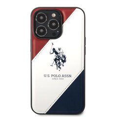 U.S. Polo PU Leather Double Horse Case for iPhone 14 Pro Red/White/Navy price and information | Telefonide kaitsekaaned ja -ümbrised | hansapost.ee