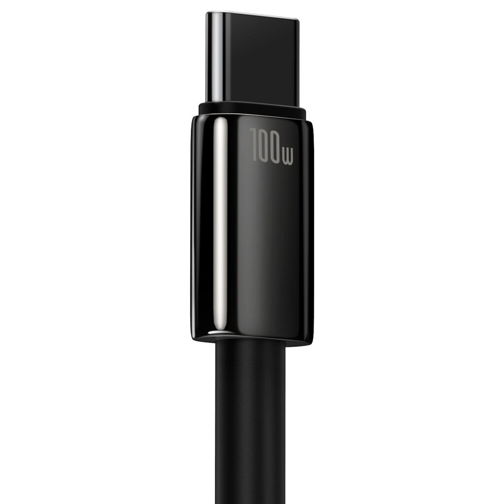 Baseus Tungsten Gold Cable USB to USB-C, 100W, 1m (black) hind ja info | Mobiiltelefonide kaablid | hansapost.ee