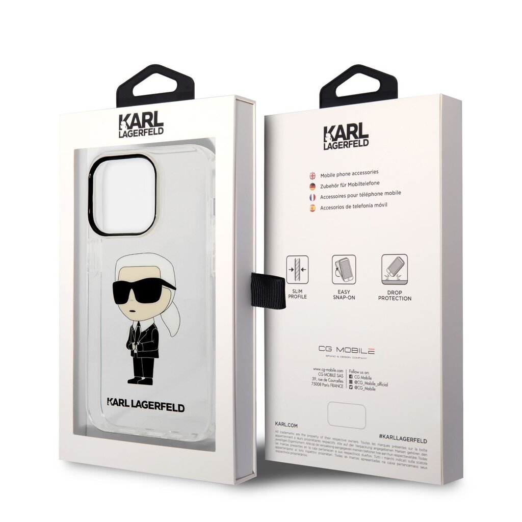 Karl Lagerfeld IML Ikonik NFT Case for iPhone 14 Pro Max Transparent цена и информация | Telefonide kaitsekaaned ja -ümbrised | hansapost.ee