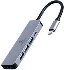 Dokstacija Gembird USB Type-C 5-in-1 Grey hind ja info | USB adapterid ja jagajad | hansapost.ee