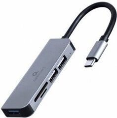 Gembird USB Type-C 3-port Card Reader цена и информация | Адаптеры, USB-разветвители | hansapost.ee