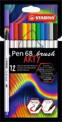 Stabilo Flamastry Pen 68 brush Arty 12 kolorów hind ja info | Kirjutusvahendid | hansapost.ee