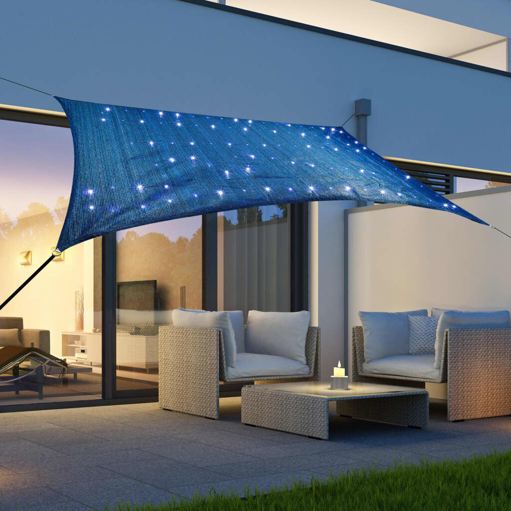 HI päikesepuri 100 LED-tulega, helesinine, 2 x 3 m цена и информация | Päikesevarjud ja markiisid | hansapost.ee
