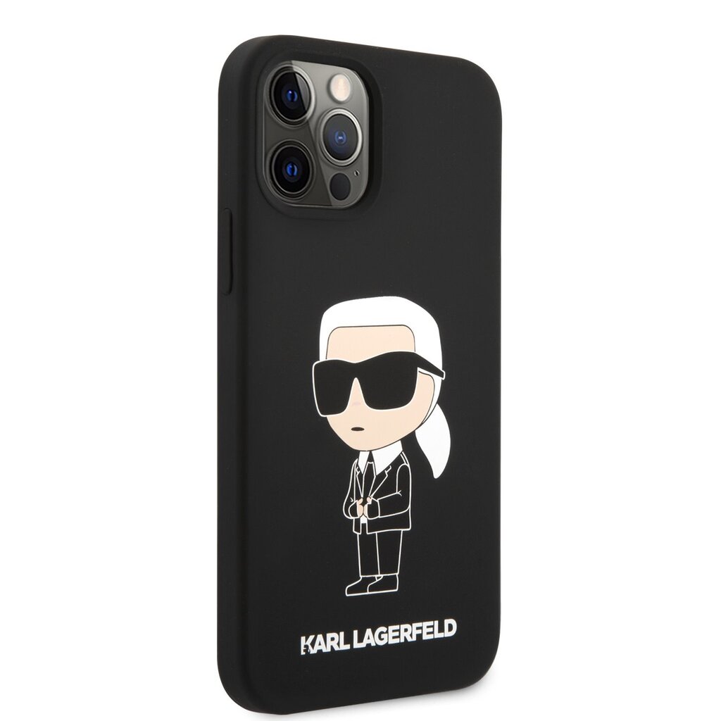 Karl Lagerfeld Liquid Silicone Ikonik NFT Case for iPhone 12|12 Pro Black цена и информация | Telefonide kaitsekaaned ja -ümbrised | hansapost.ee
