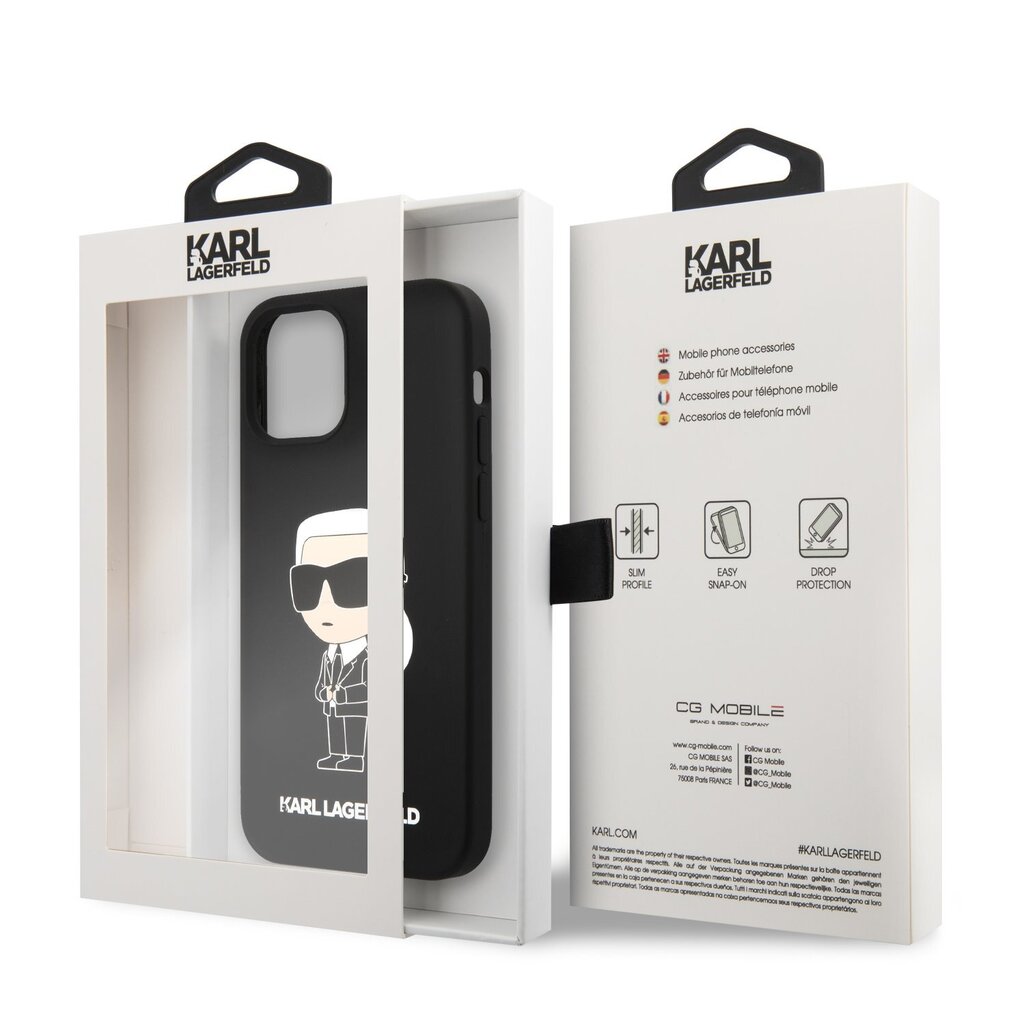 Karl Lagerfeld Liquid Silicone Ikonik NFT Case for iPhone 12|12 Pro Black цена и информация | Telefonide kaitsekaaned ja -ümbrised | hansapost.ee