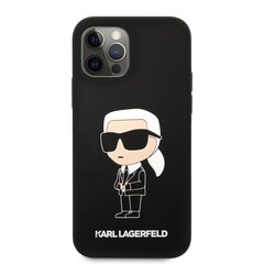 Karl Lagerfeld Liquid Silicone Ikonik NFT Case for iPhone 12|12 Pro Black цена и информация | Чехлы для телефонов | hansapost.ee