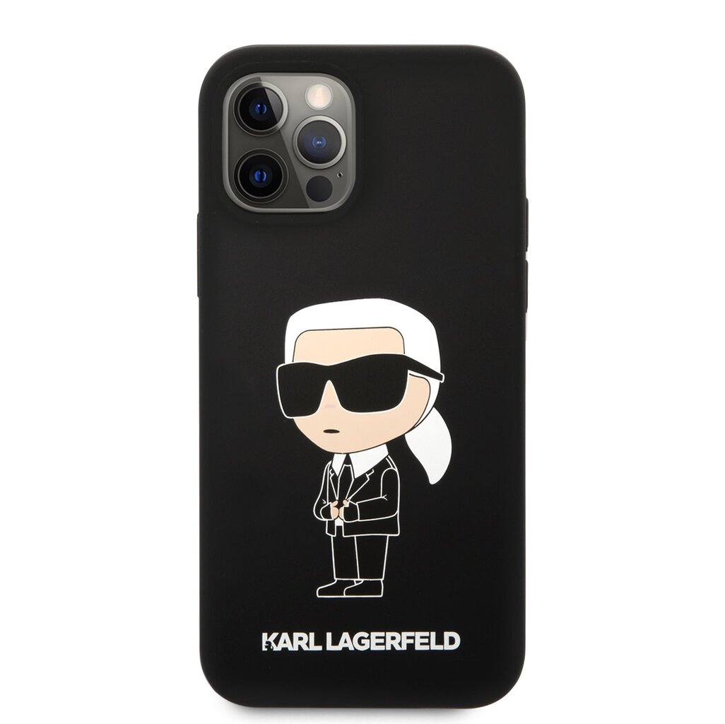 Karl Lagerfeld Liquid Silicone Ikonik NFT Case for iPhone 12|12 Pro Black цена и информация | Telefonide kaitsekaaned ja -ümbrised | hansapost.ee
