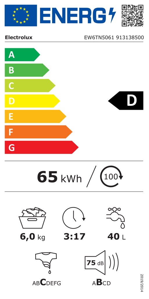 Electrolux EW6TN5061F цена и информация | Pesumasinad | hansapost.ee