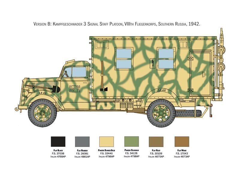 Italeri - Opel Blitz Radio Truck, 1/35, 6575 hind ja info | Klotsid ja konstruktorid | hansapost.ee