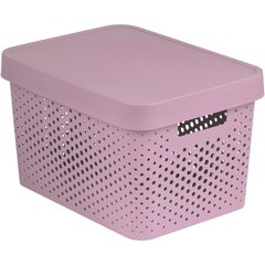 Ящик перфорированный с крышкой Infinity 17л 36x27x22cм, розовый цена и информация | Корзины и ящики для хранения | hansapost.ee