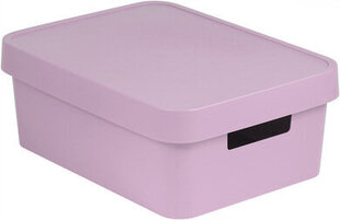 Ящик перфорированный с крышкой Infinity 11л 36x27x14cм, розовый цена и информация | Корзины и ящики для хранения | hansapost.ee