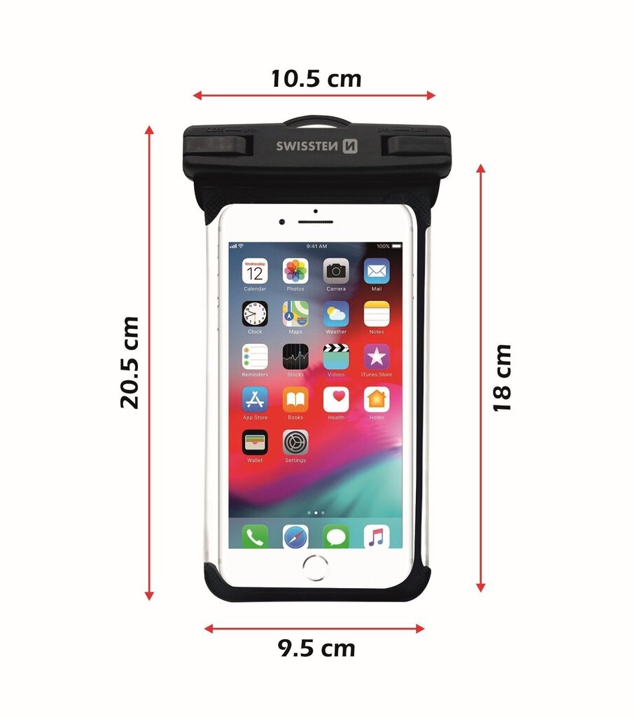 Swissten Waterproof Case for Phones IPX8 Black hind ja info | Telefonide kaitsekaaned ja -ümbrised | hansapost.ee