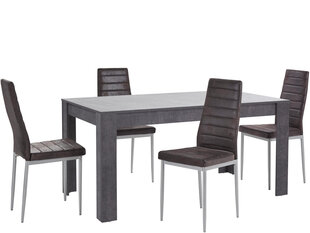 Комплект мебели для столовой Notio Living Lori 160/Kota, темно-серый/темно-коричневый цена и информация | Комплекты мебели для столовой | hansapost.ee