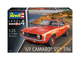 Revell - '69 Camaro SS 396, 1/25, 07712 цена и информация | Конструкторы и кубики | hansapost.ee
